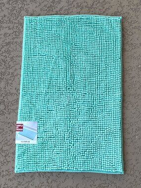 New Bath Rug Mat Simple By Design Aqua Blue